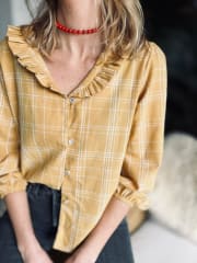 Blusa María Escocesa Mostaza