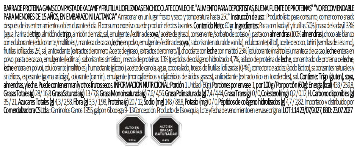 Barra proteina Estilo Dubai 60grs10