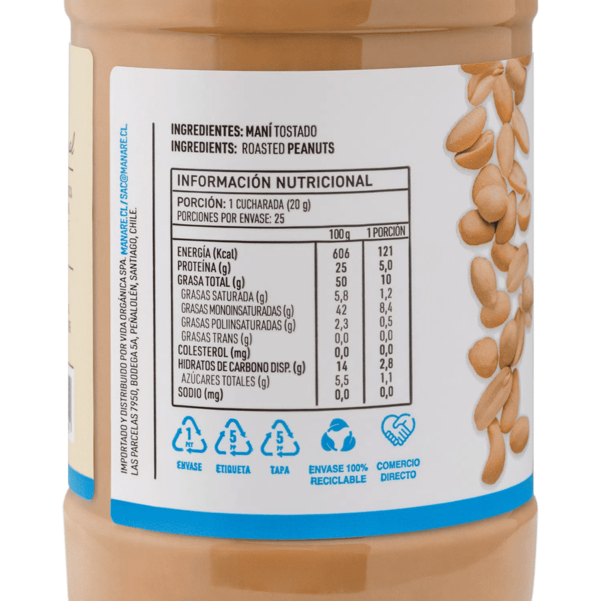 Mantequilla de maní cremosa 500 g2