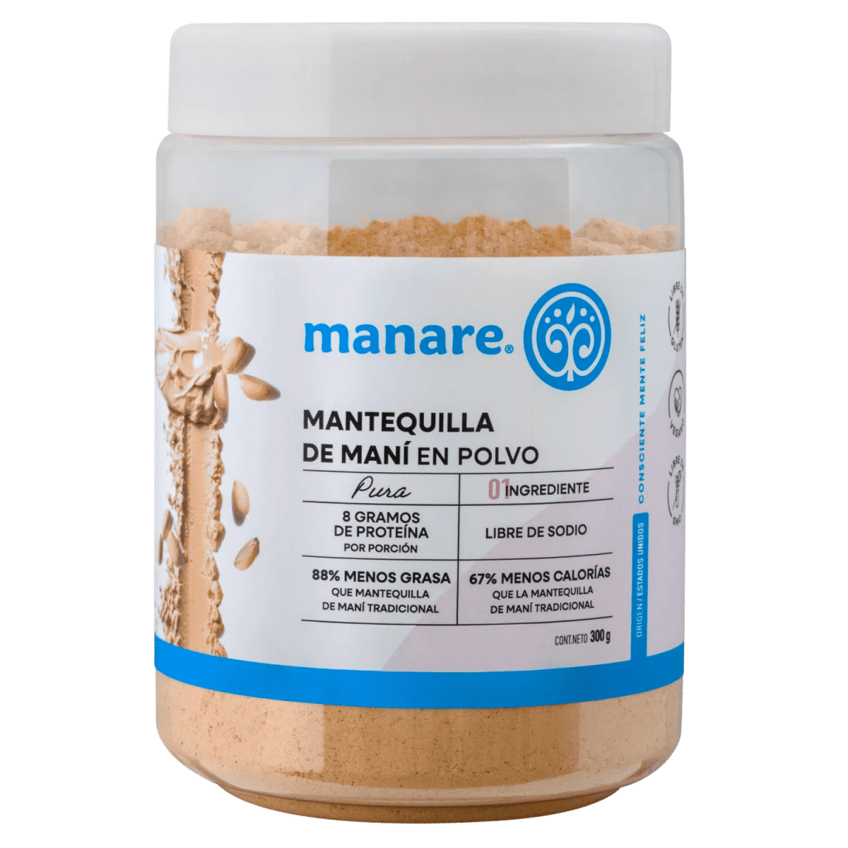 Mantequilla de Maní en Polvo 300g Manare1