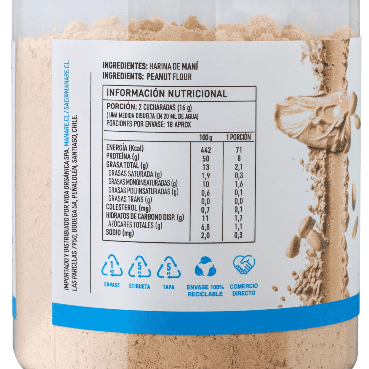 Mantequilla de Maní en Polvo 300g Manare2