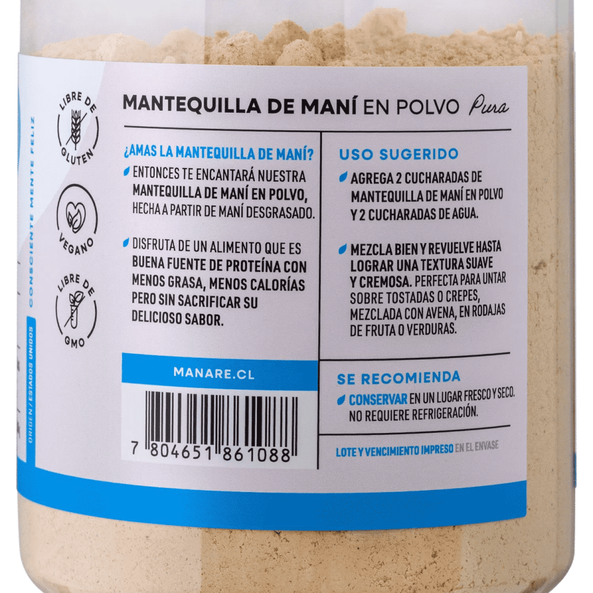 Mantequilla de Maní en Polvo 300g Manare3
