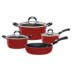 Juego Ollas Tramontina Mônaco Rojo 7 pzs