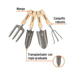Juego de Herramientas para Jardín 4 Piezas TRUPER