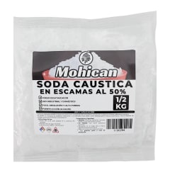 Soda Cáustica en Escamas al 50 % 1/2 Kg MOHICAN