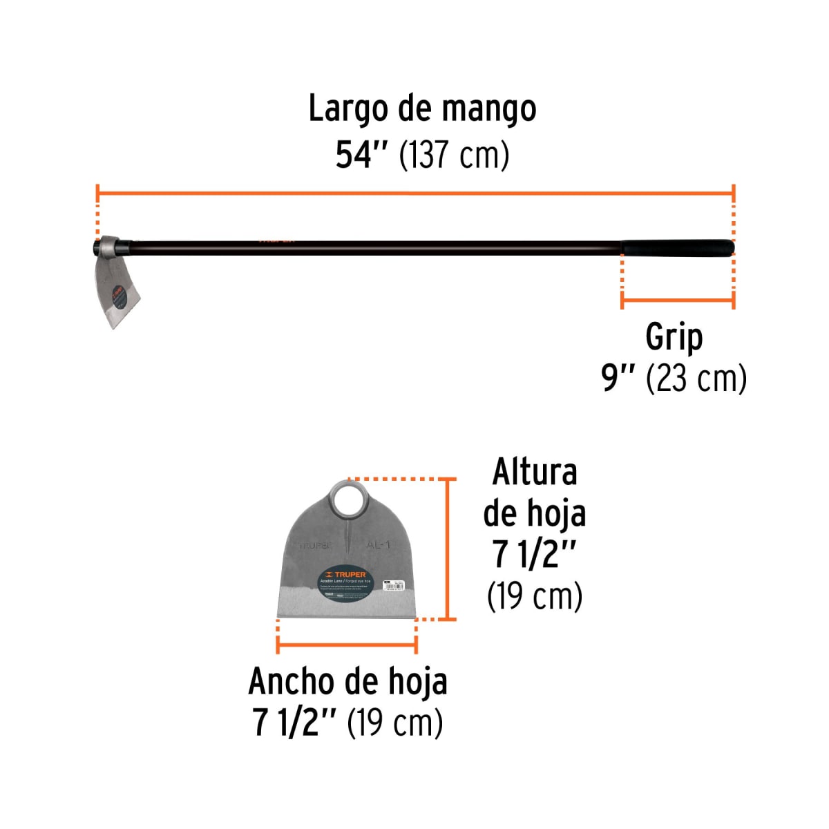 Azadón con Mango Fibra 1.8lbs TRUPER3