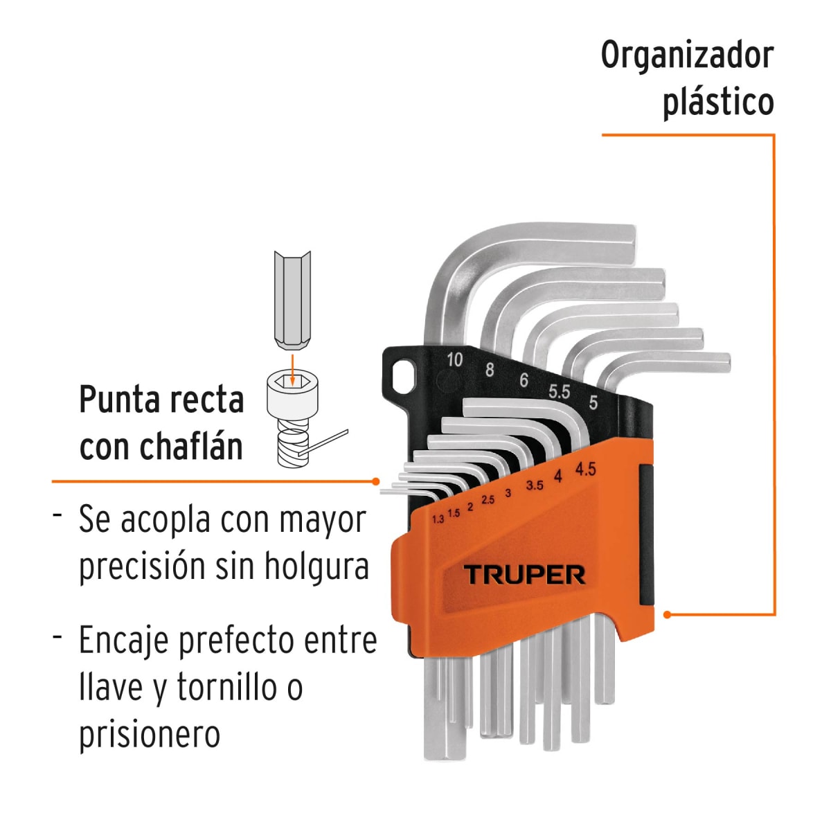 Juego Llaves Allen Milimetrica 13 Piezas TRUPER3