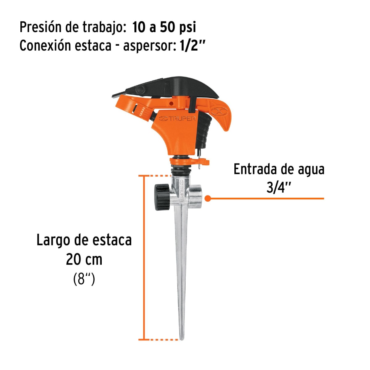 Aspersor Metálico con Estaca 20 cm TRUPER6