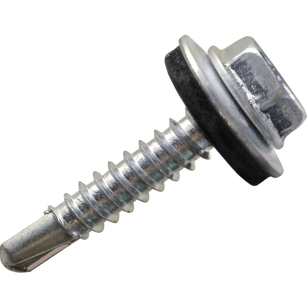 Tornillo Autoperforante Hexagonal Punta Broca con Golilla Zincado 100 Un TITAN3