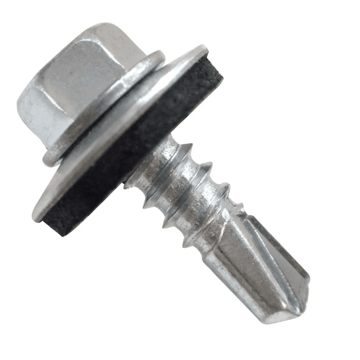 Tornillo Autoperforante Hexagonal Punta Broca con Golilla Zincado 100 Un TITAN4