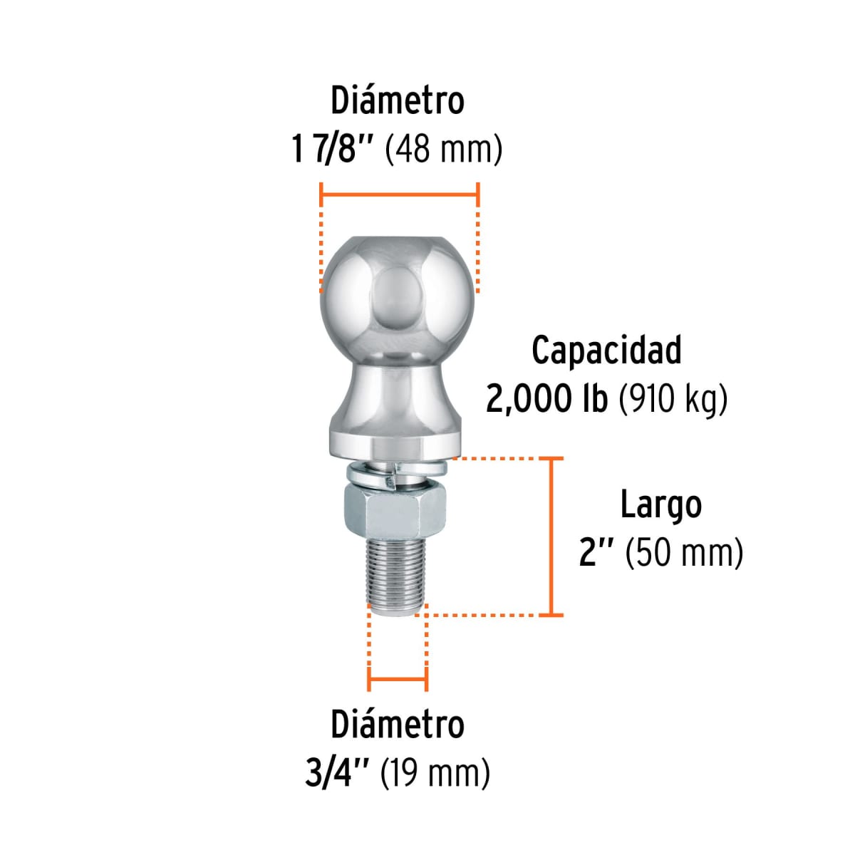 Bola de Arrastre para Remolque 1-7/8