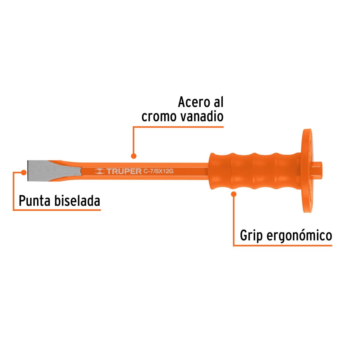 Cincel con Grip Punta Paleta 7/8 x 12