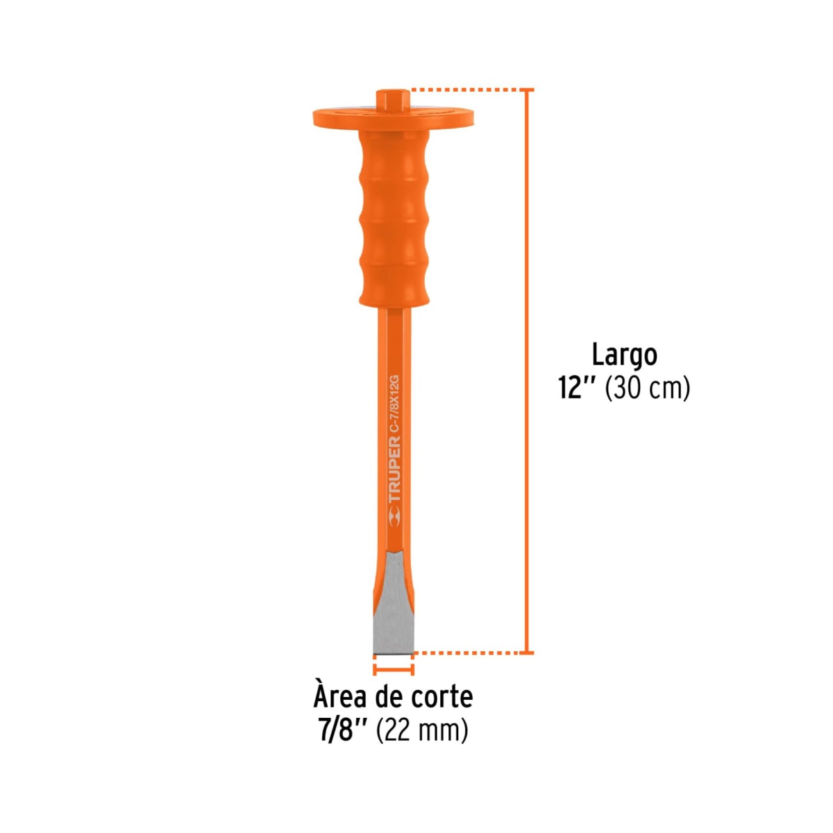Cincel con Grip Punta Paleta 7/8 x 12