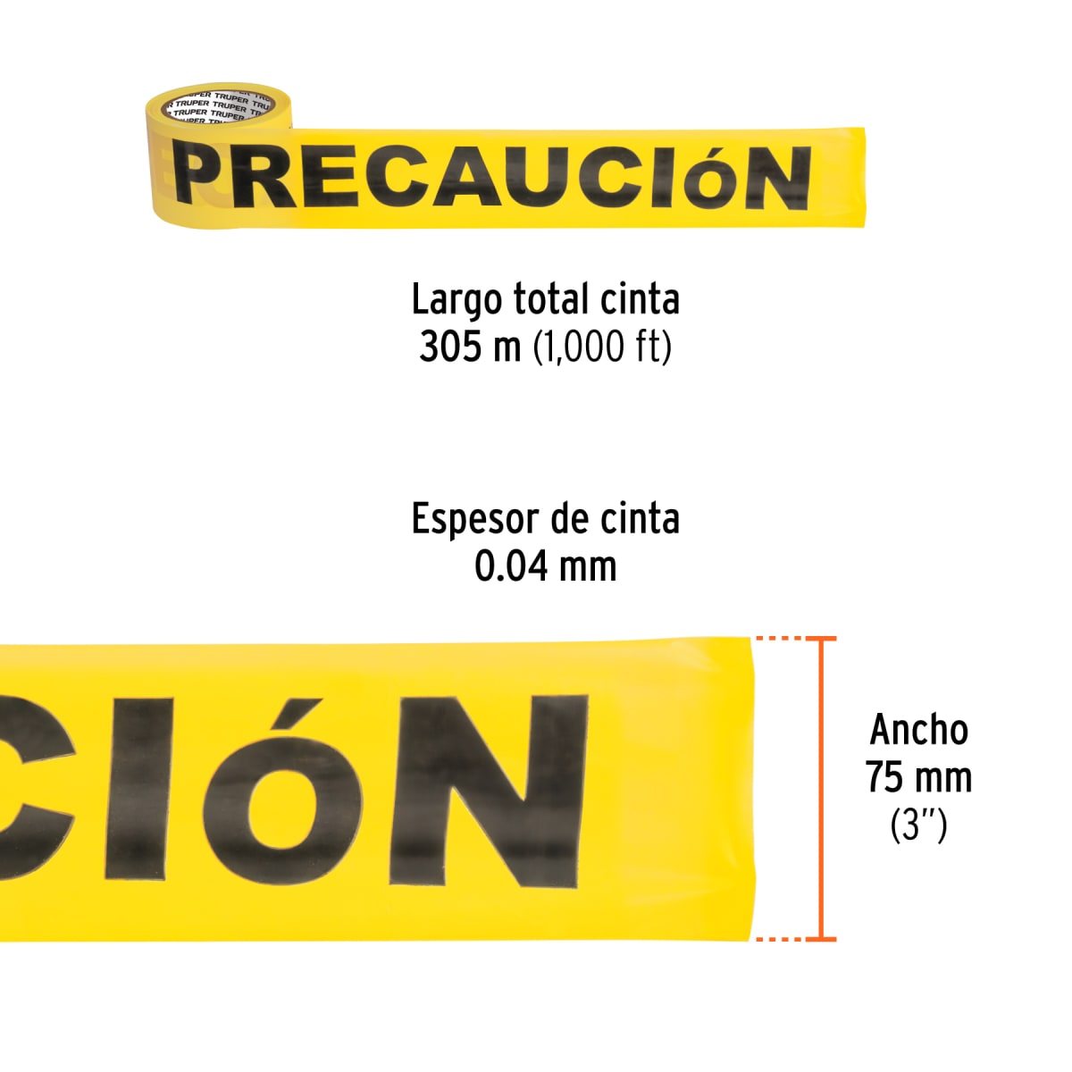 Cinta de Peligro Amarilla 300m TRUPER2