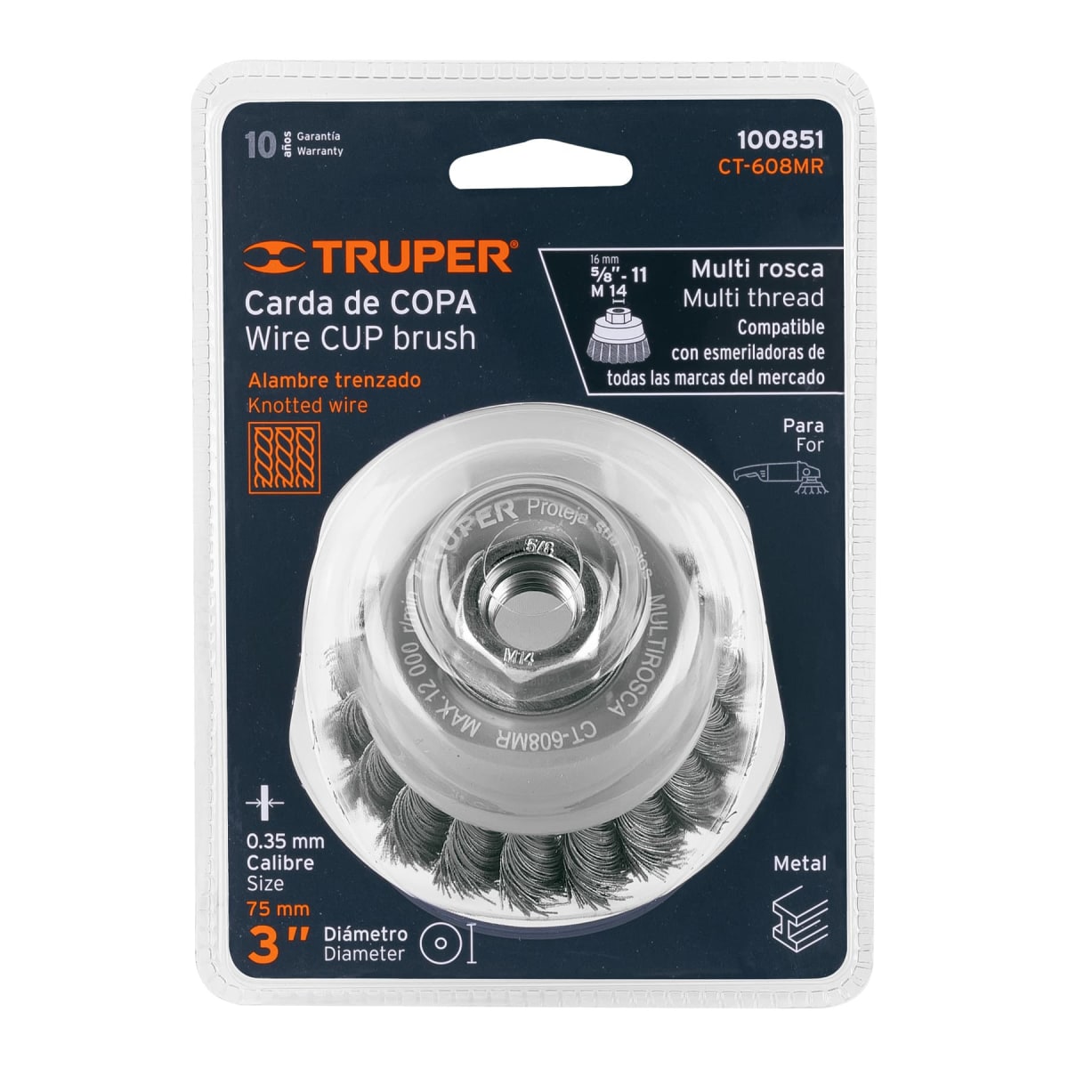 Cepillo de Alambre Copa Trenzado Fino TRUPER4