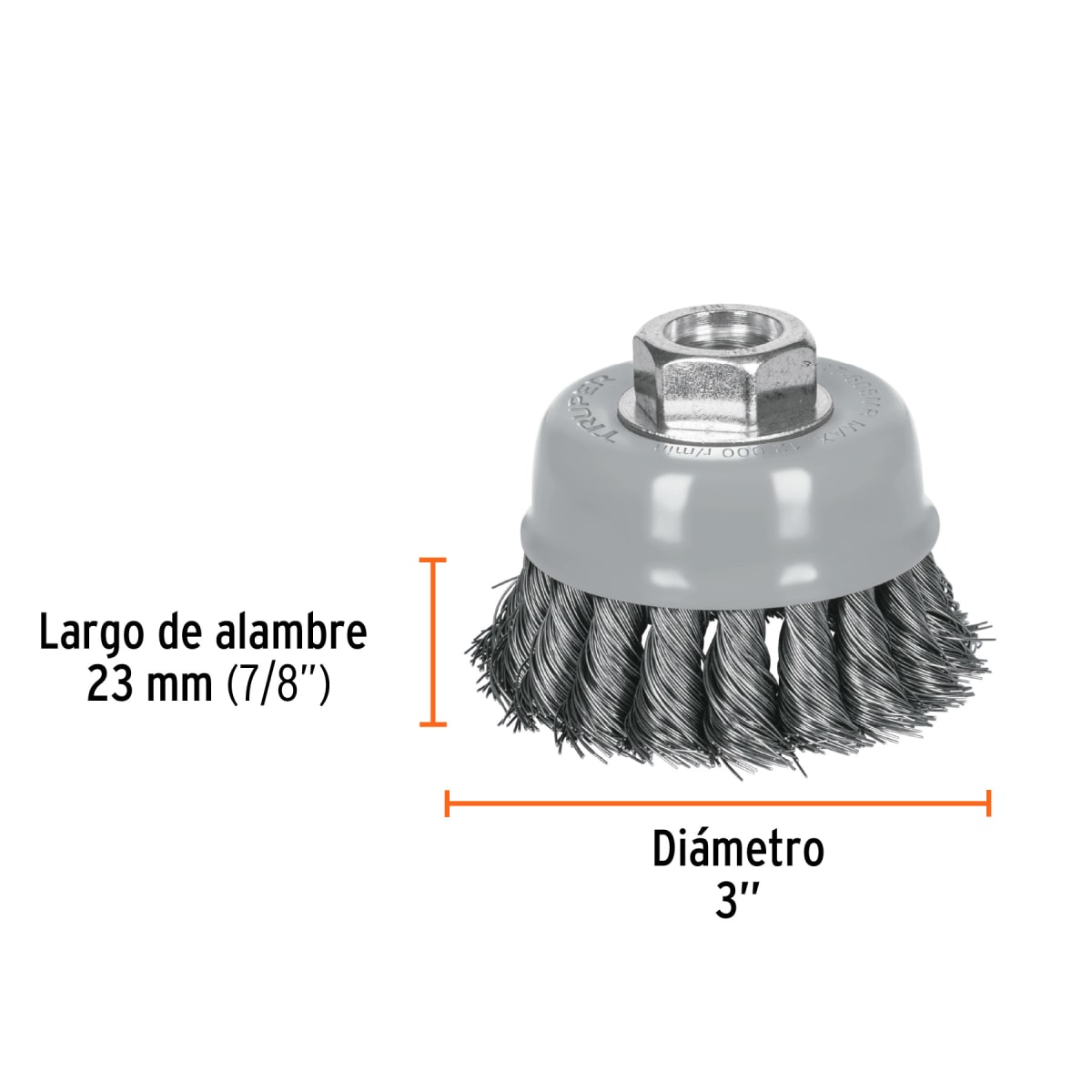 Cepillo de Alambre Copa Trenzado Fino TRUPER3