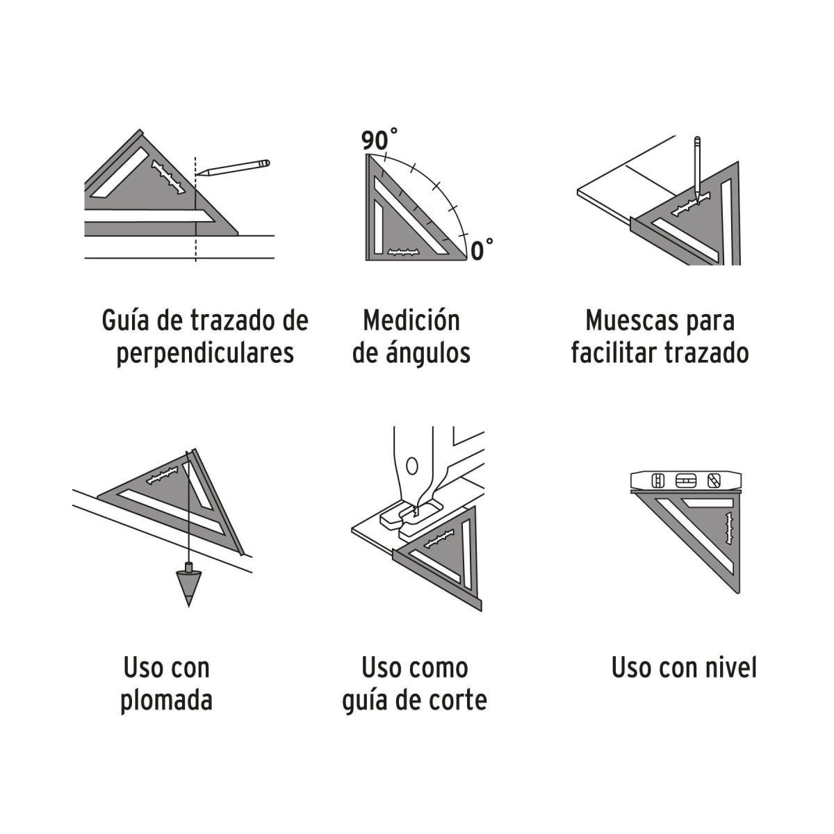 Escuadra Triangular de Aluminio para Muros TRUPER 1040242