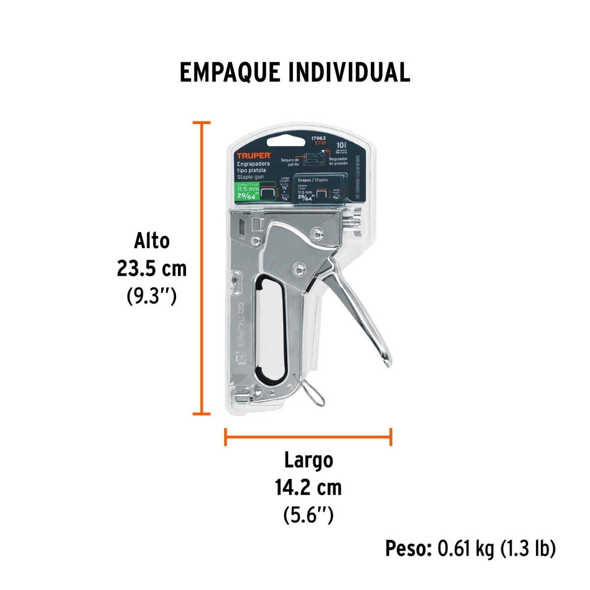 Engrapadora Tipo Pistola con Grapas TRUPER4