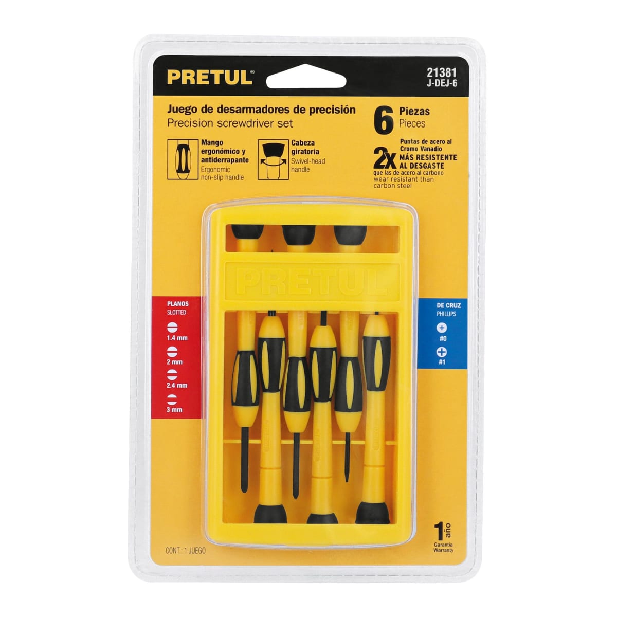 Juego de Destornilladores Precision 6 Piezas PRETUL2
