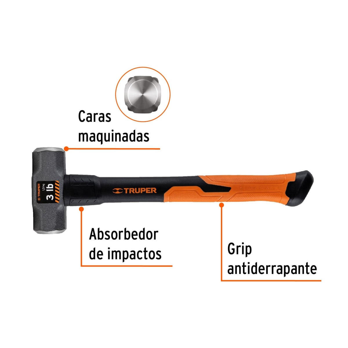 Combo Octagonal con Mango de Fibra 3 Lbs TRUPER2
