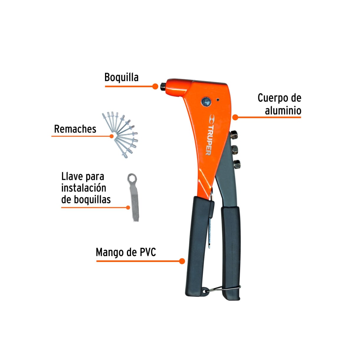 Remachadora Profesional con Remaches TRUPER3