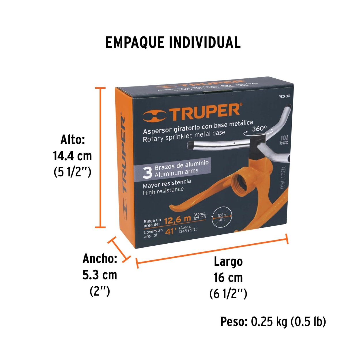 Aspersor Metálico de 3 Brazos TRUPER6