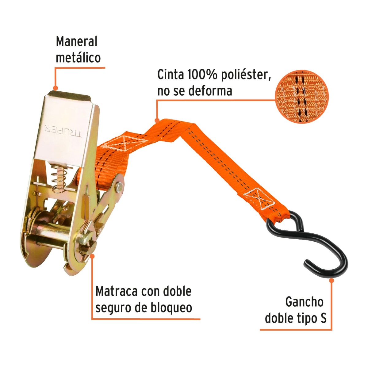 Eslinga con Tensor para Carga 2 Piezas TRUPER2