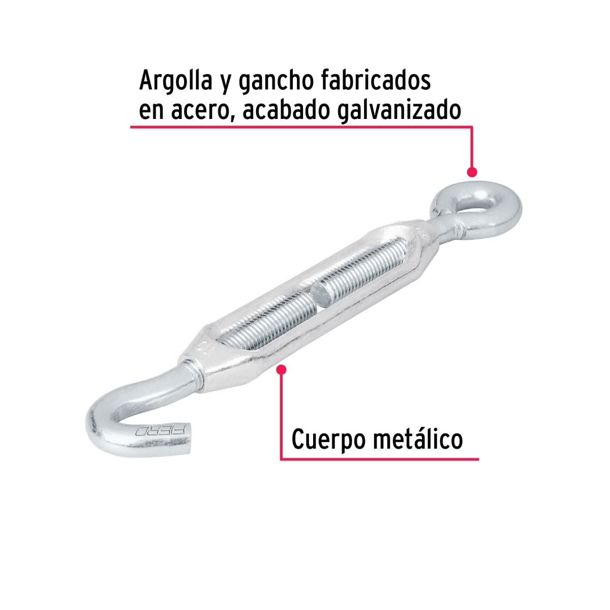 Tensor Gancho Ojo Galvanizada FIERO2