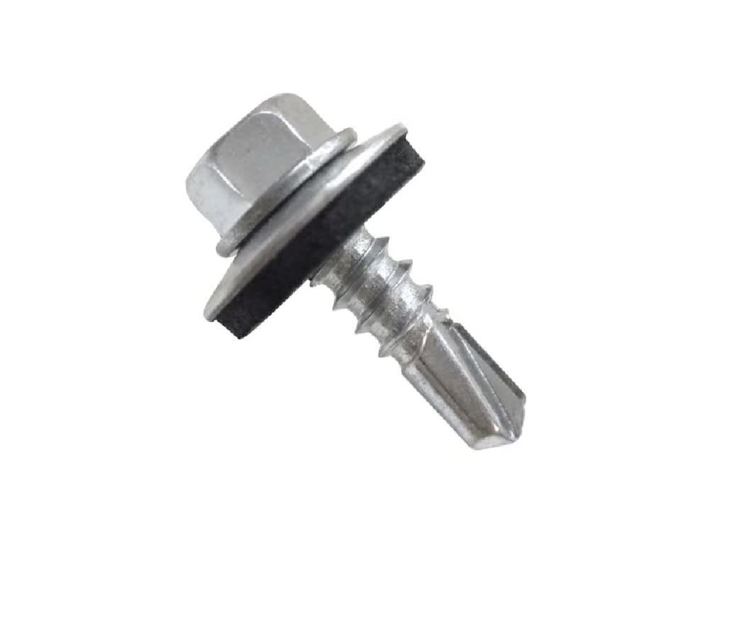 Tornillo Autoperforante Hexagonal Punta Broca con Golilla Zincado 200 Un MAMUT2