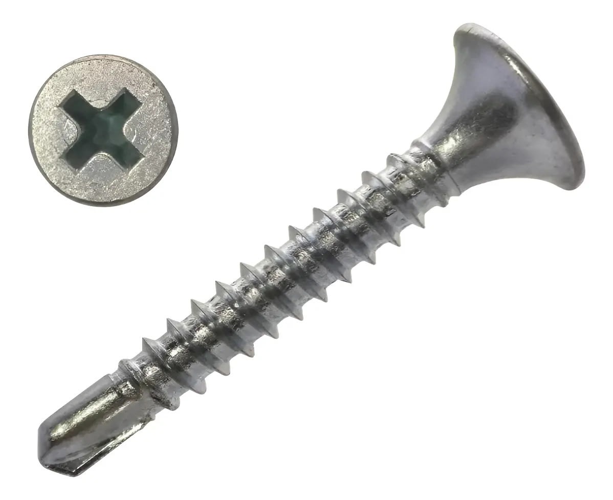 Tornillo Volcanita Punta Broca Zincado 100 Un TITAN1