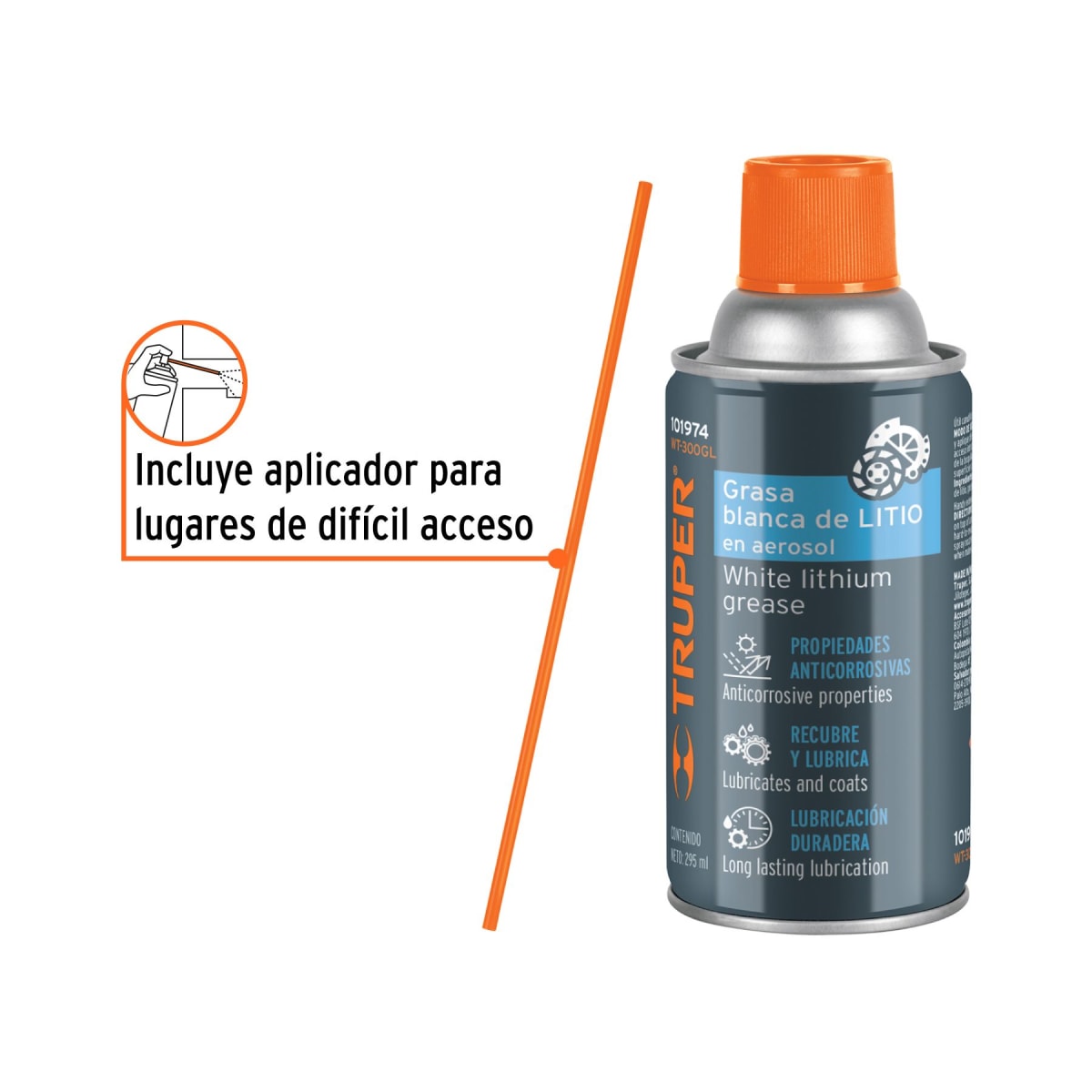 Grasa blanca de litio en aerosol 295 ml Truper4