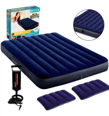COLCHON INFLABLE CLASIC + INFLADOR + PACK DE ALMOHADAS 1,52m x 2,03m x 0,25m