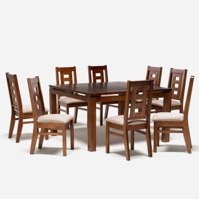 JUEGO COMEDOR ROMA CUADRADO 8 SILLAS