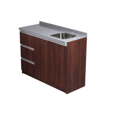 KIT MUEBLE LAVAPLATOS 1.20MT 3 CAJONES