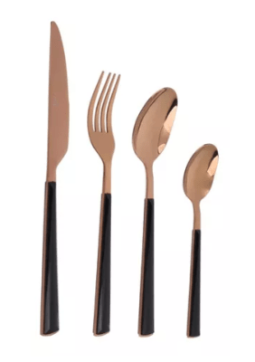 SET CUBIERTOS 24P TWO TONES COPPER