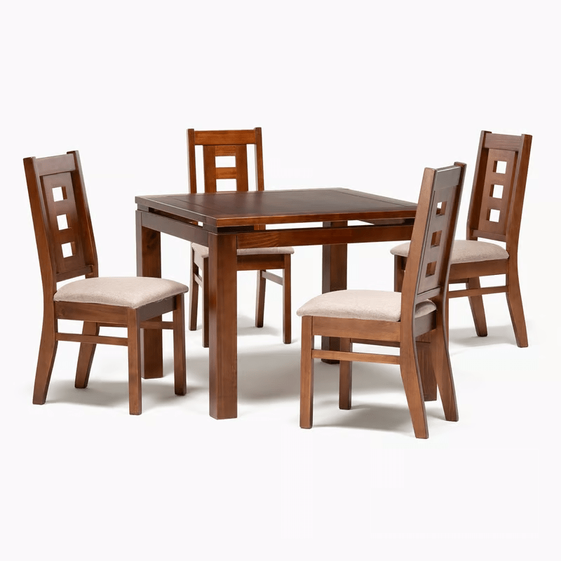 COMEDOR CUADRADO ROMA 4 SILLAS1