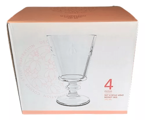 SET 4 COPAS AGUA/VINO HONEY BEE2