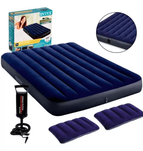 COLCHON INFLABLE CLASIC + INFLADOR + PACK DE ALMOHADAS 1,52m x 2,03m x 0,25m1