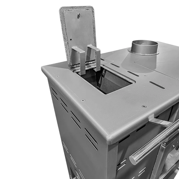 COCINA POLICOMBUSTIBLE PUYEHUE XL LEÑA/PELLET C/KIT 6