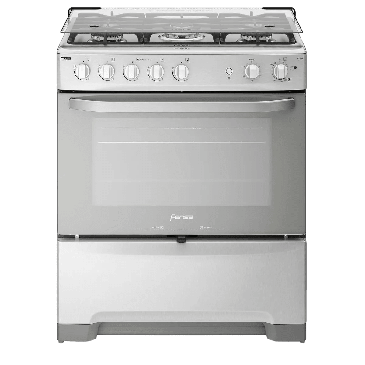 COCINA A GAS 5 PLATOS INOX FENSA1