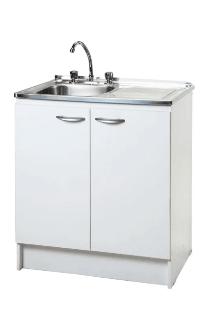 KIT MUEBLE LAVAPLATOS BLANCO 1MT + GRIFERIA1