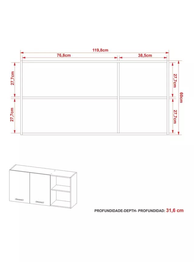 MUEBLE COCINA AEREO 2 PUERTAS + 2 REPISAS4