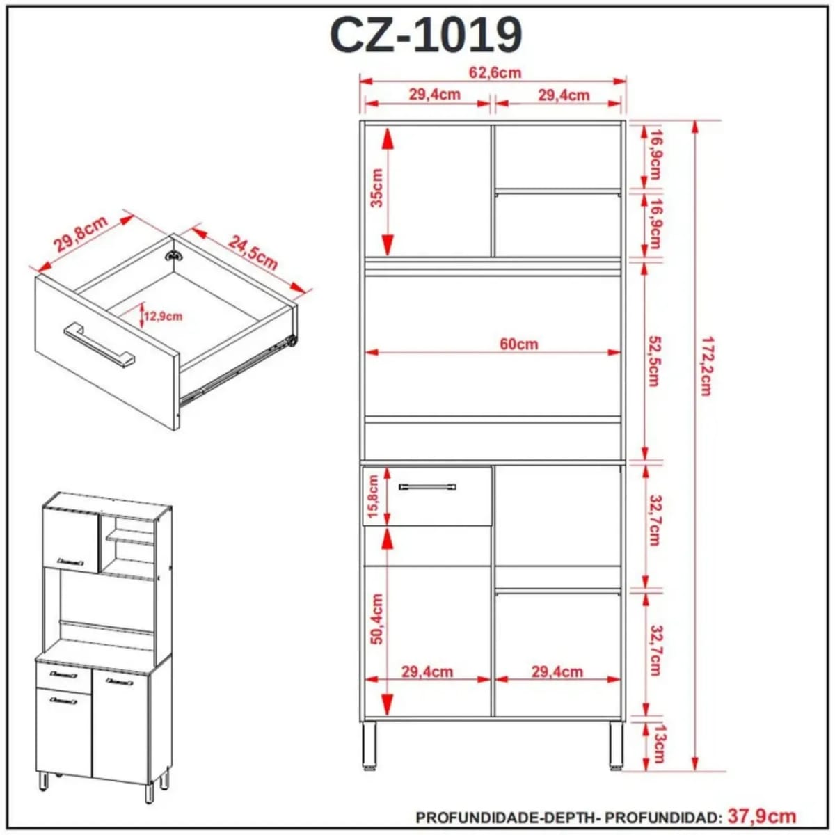 MUEBLE COCINA 3 PUERTAS + 1 CAJON3