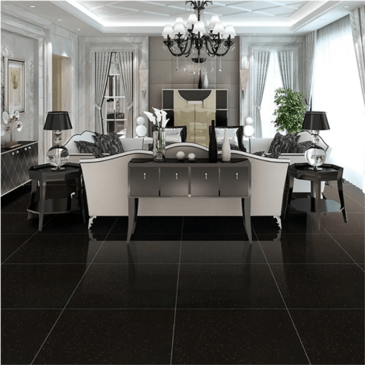 PORCELANATO BLACK PULIDO 60X602