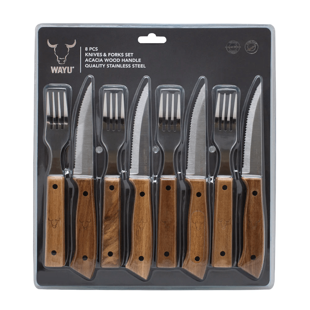 SET CUCHILLOS Y TENEDORES PRM 8P WAYU3