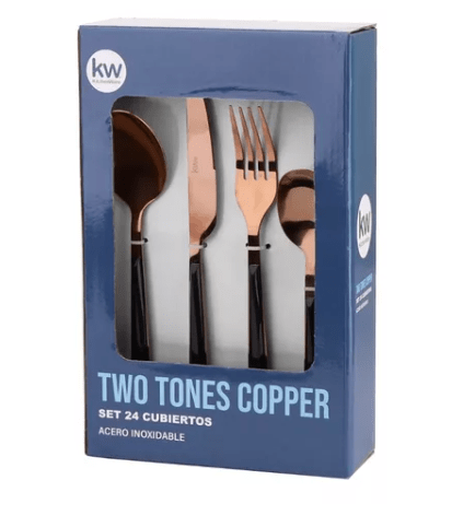 SET CUBIERTOS 24P TWO TONES COPPER2