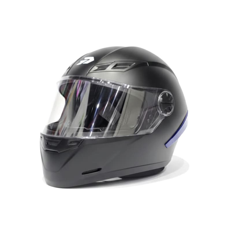 Casco 501 Solid Negro Mate C/Alerón Azul