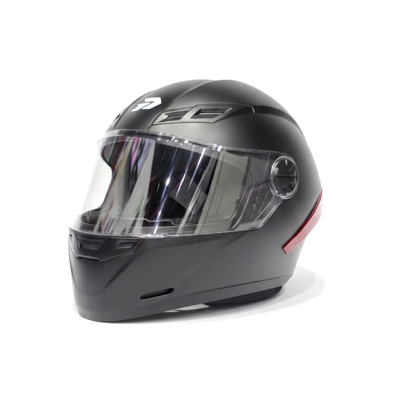 Casco 501 Solid Negro Mate C/Alerón Rojo