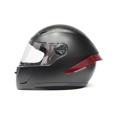 Casco 501 Solid Negro Mate C/Alerón Rojo1
