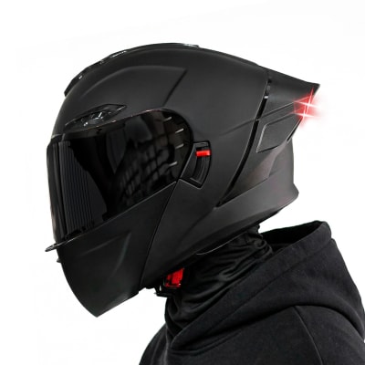 Casco 902GP Solid Negro Mate C/Luz Led1